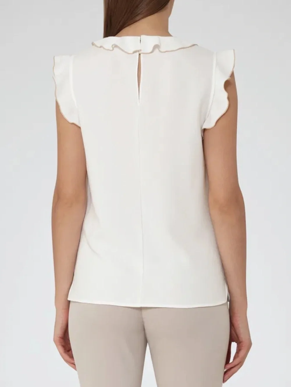 REISS Rosa Blouse with Ruffle Detail - Picture 2 of 5